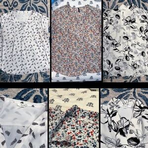 Bundle 3 Light Tops XL/1X/XXL Monday Fun+Massini Blouses Cap Sleeve Work Casual